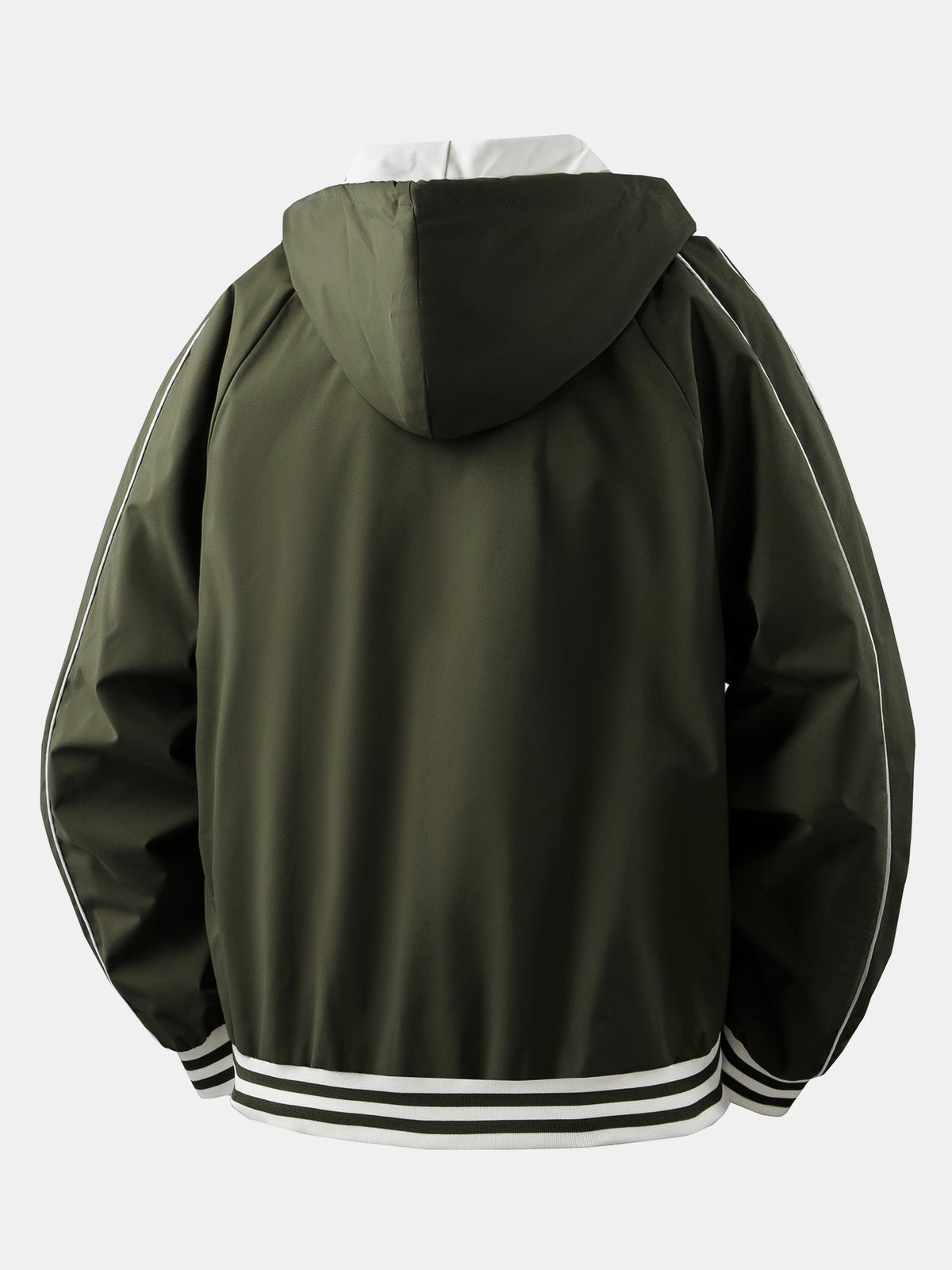 Men's Relaxed Hooded Bomber Jacket – Contrast Lined Zip-Up Outerwear