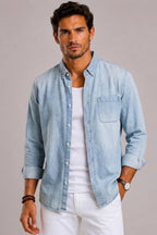 Men's Denim Shirt Long-sleeve