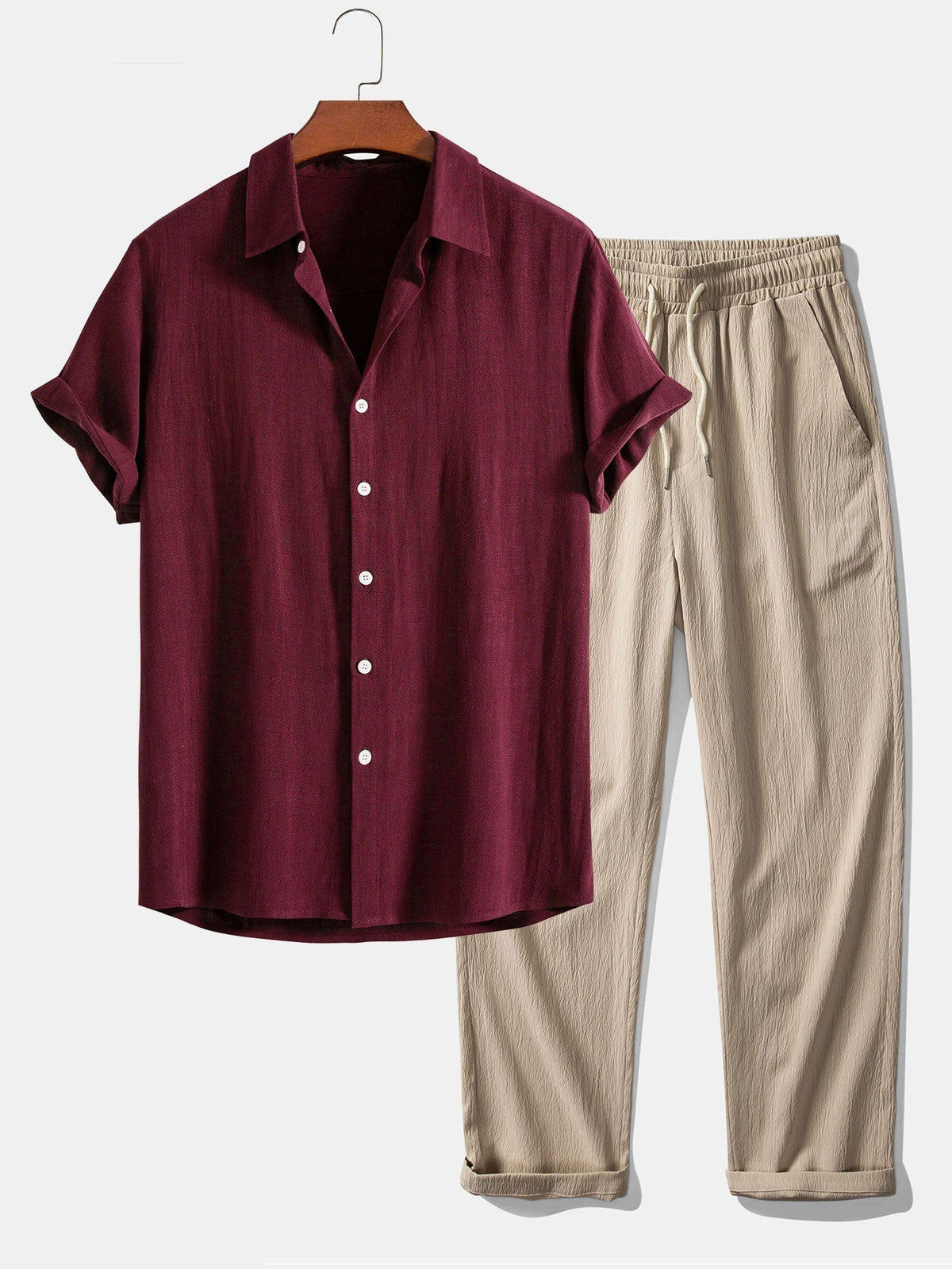Men's Textured Two-Piece Set – 7 Colour Options