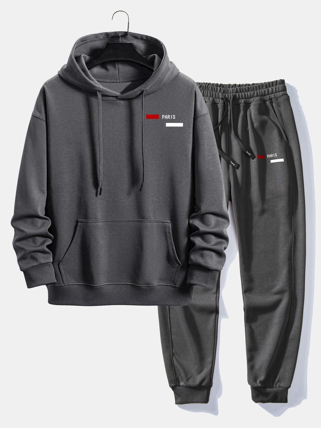 Men's Relaxed Fit Tracksuit – Cotton Blend Hoodie and Joggers