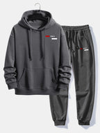 Men's Relaxed Fit Tracksuit – Cotton Blend Hoodie and Joggers