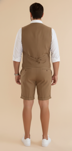 Men's Tailored Waistcoat and Shorts Set – Smart Casual Summer Outfit