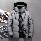 Men's Hooded Down Winter Jacket – Water-Resistant Multi-Zip Outerwear