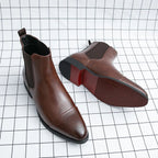 Men's Chelsea Boots – Elastic Side Panels, Red Sole