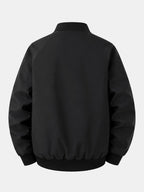 Men's Relaxed Fit Bomber Jacket – Printed Zip-Up Lightweight Casual