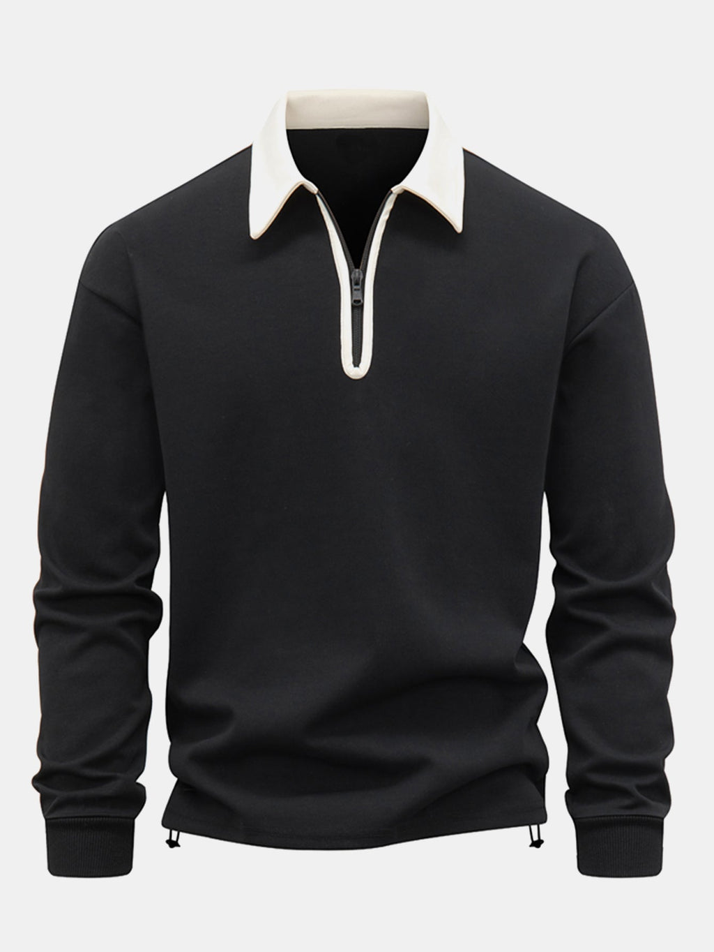 Men's Relaxed Fit Quarter-Zip Polo Sweatshirt