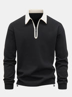 Men's Relaxed Fit Quarter-Zip Polo Sweatshirt