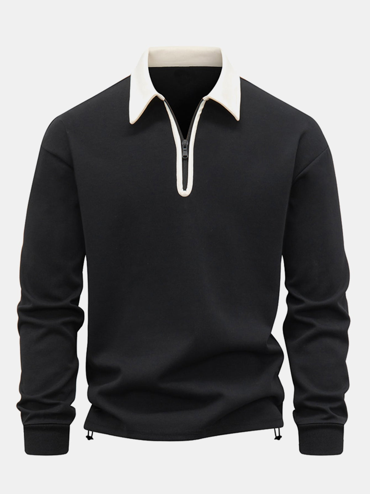 Men's Relaxed Fit Quarter-Zip Polo Sweatshirt