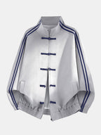 Men's Frog-Button Track Jacket – Relaxed-Fit Printed Layer