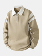 Men's Cotton Blend Quarter-Zip Polo Sweatshirt
