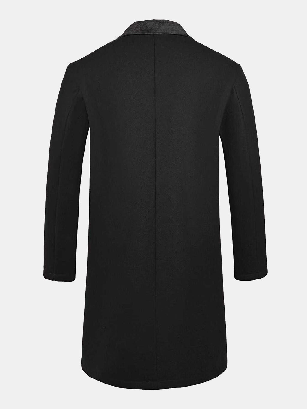 Men's Long Faux wool-blend Winter Coat – Double-Breasted Overcoat