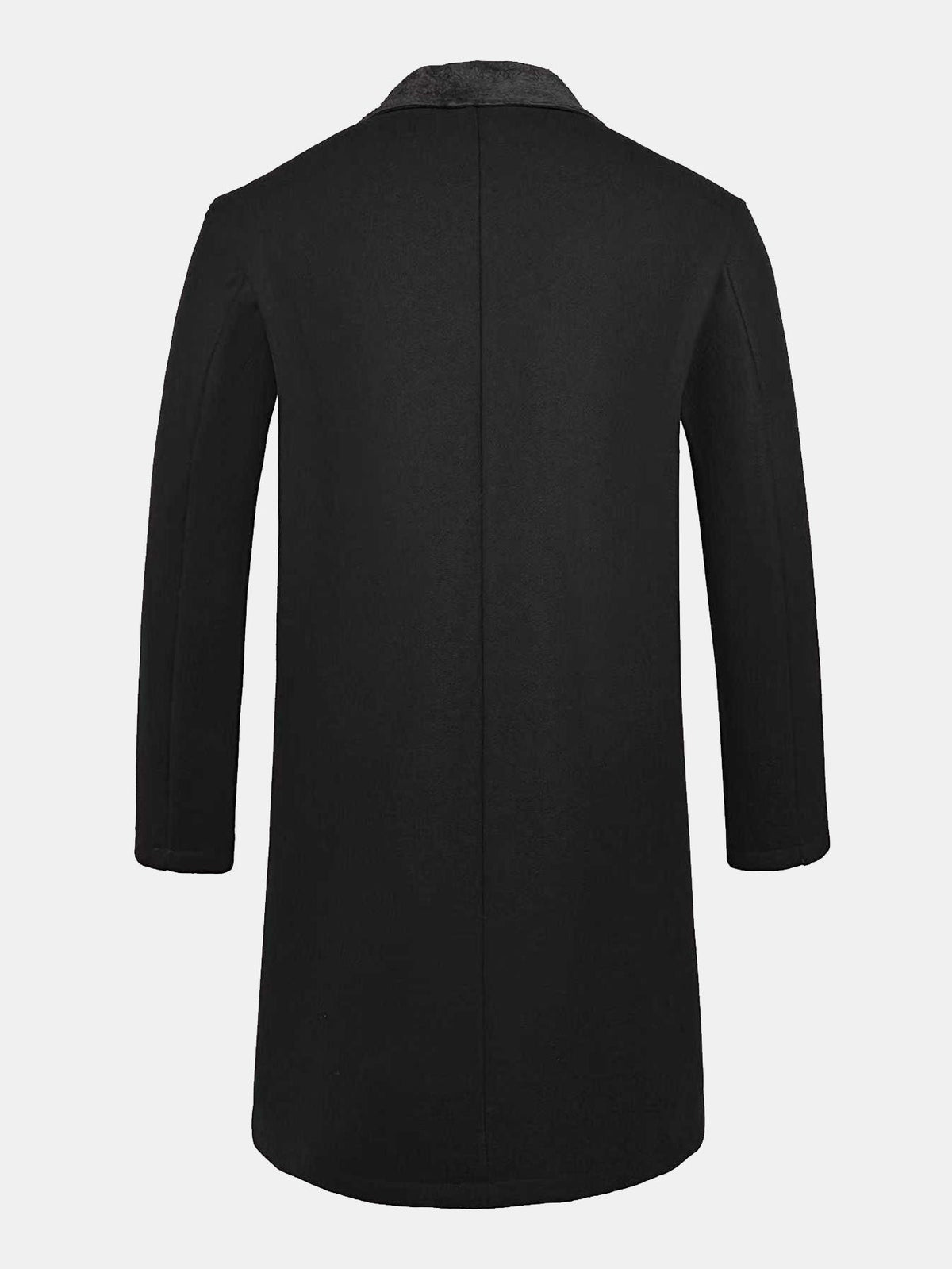Men's Long Faux wool-blend Winter Coat – Double-Breasted Overcoat