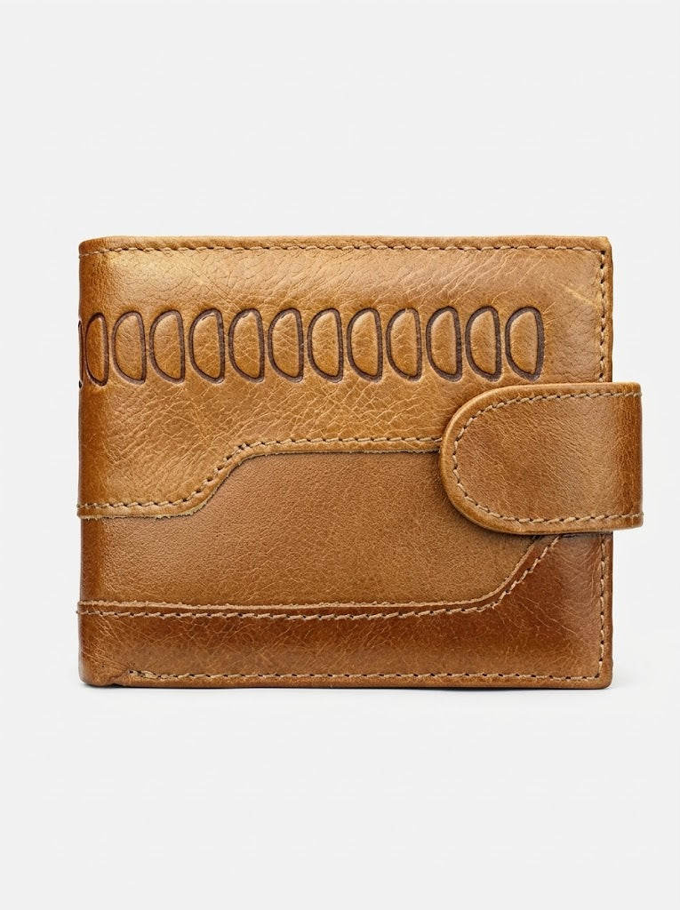 Men's leather-look Bifold Wallet – Retro Snap-Closure Card Holder