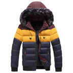 Men's faux fur-Trim Hooded Thermal Down Puffer Jacket