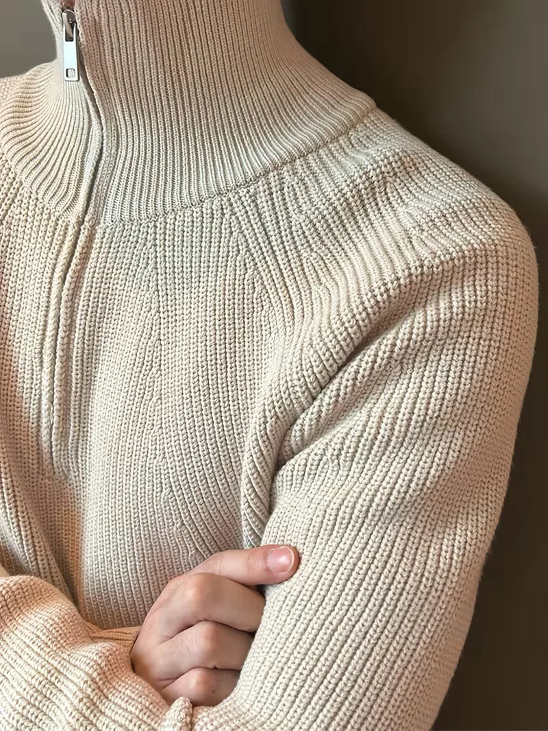 Men's Half-Zip Rib-Knit Jumper