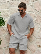 Men's Textured Top and Shorts Co-Ord