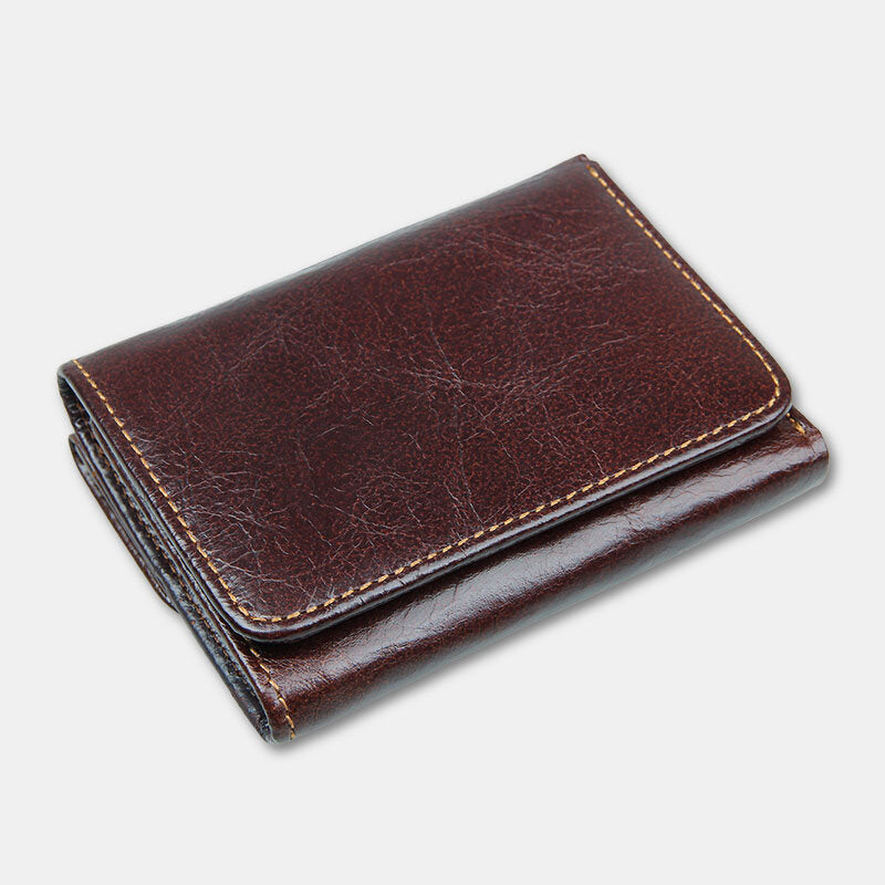 Men's leather-look RFID Trifold Wallet – Vintage Compact Card Holder