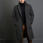 Men's Longline Tailored Overcoat – Refined Single-Breasted Layer