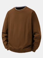 Men's Cotton Blend Layered Crew Neck Sweatshirt