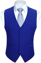 Men's Plain Formal Waistcoat with V-Neck and Welt Pockets