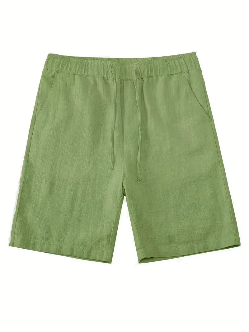 Men's Short Sleeve Shirt and Shorts Set in Apricot
