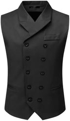 Men's Double-Breasted Suit Waistcoat with Notched Lapels
