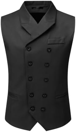 Men's Double-Breasted Suit Waistcoat with Notched Lapels