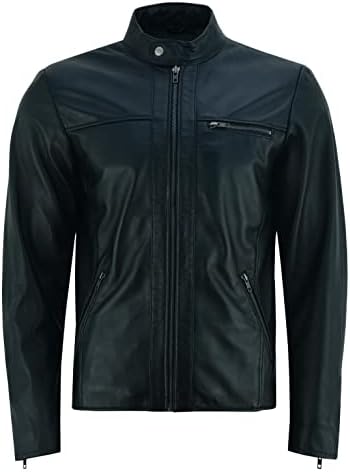Men's Genuine Lambskin leather-look Racer Jacket
