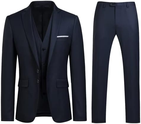 Men's Slim Three-Piece Suit – Structured Tailoring