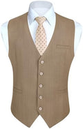 Men's Plain Formal Waistcoat with V-Neck and Welt Pockets