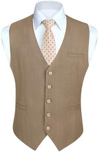 Men's Plain Formal Waistcoat with V-Neck and Welt Pockets