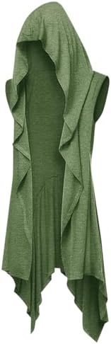 Men's Sleeveless Hooded Cardigan with Waterfall Front