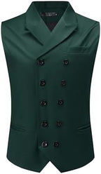 Men's Double-Breasted Suit Waistcoat with Notched Lapels