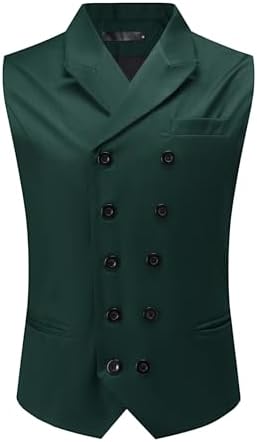 Men's Double-Breasted Suit Waistcoat with Notched Lapels