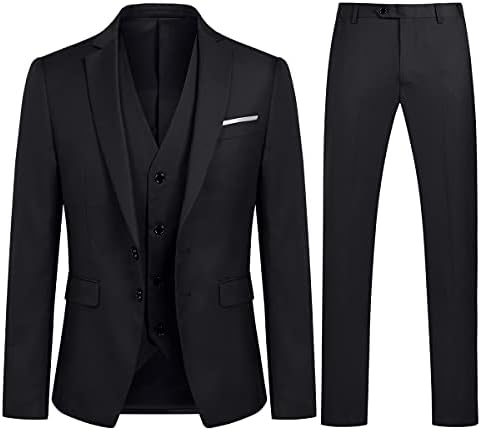 Men's Slim Three-Piece Suit – Structured Tailoring