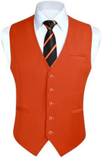 Men's Plain Formal Waistcoat with V-Neck and Welt Pockets