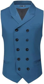 Men's Double-Breasted Suit Waistcoat with Notched Lapels