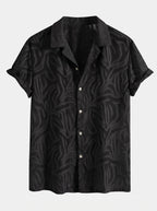 Men's Cuban Collar Summer Co-Ord – Textured Shirt