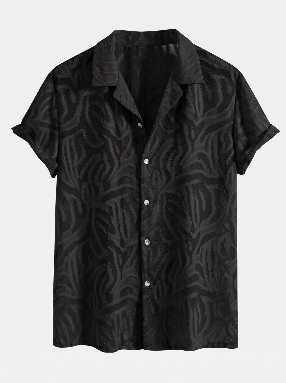Men's Cuban Collar Summer Co-Ord – Textured Shirt