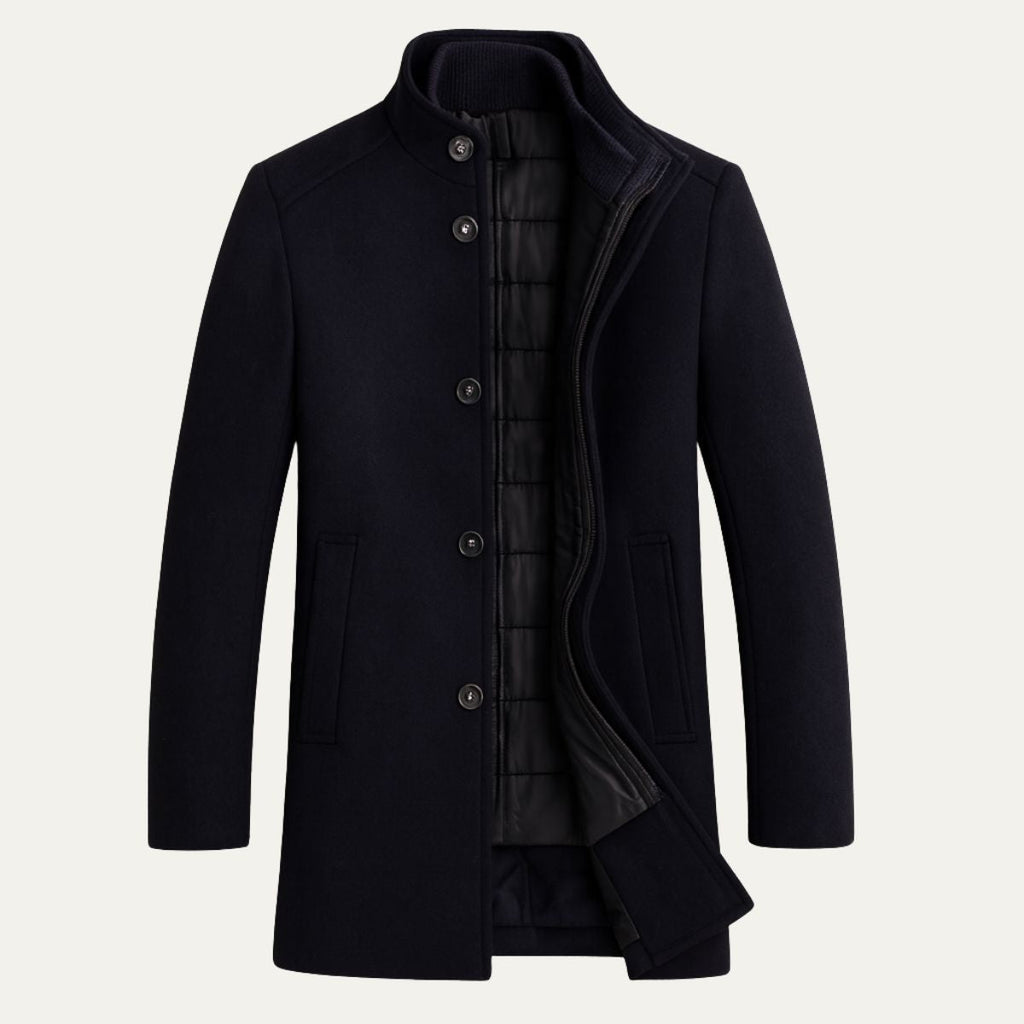 Men's Premium Wool-Blend Winter Overcoat – Insulated Lining