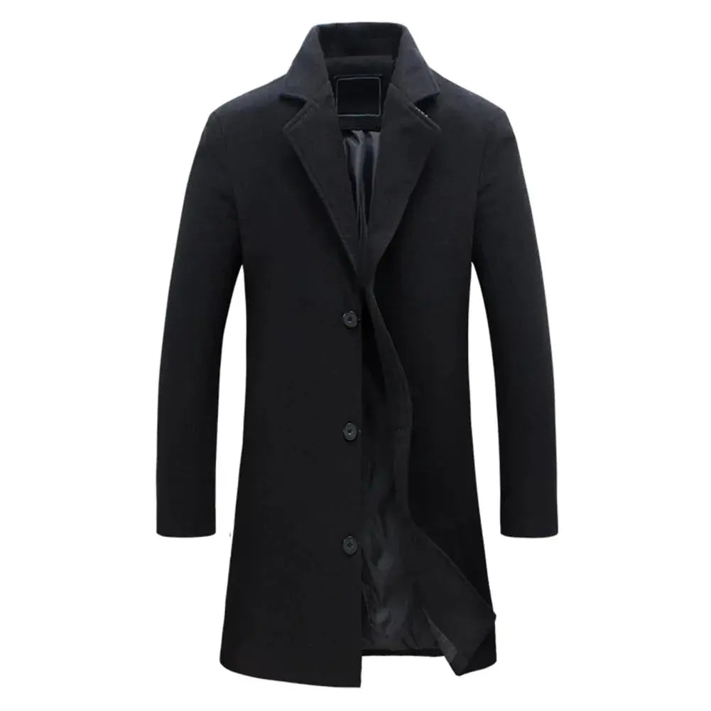 Men's Full-Length Winter Overcoat – Straight Cut