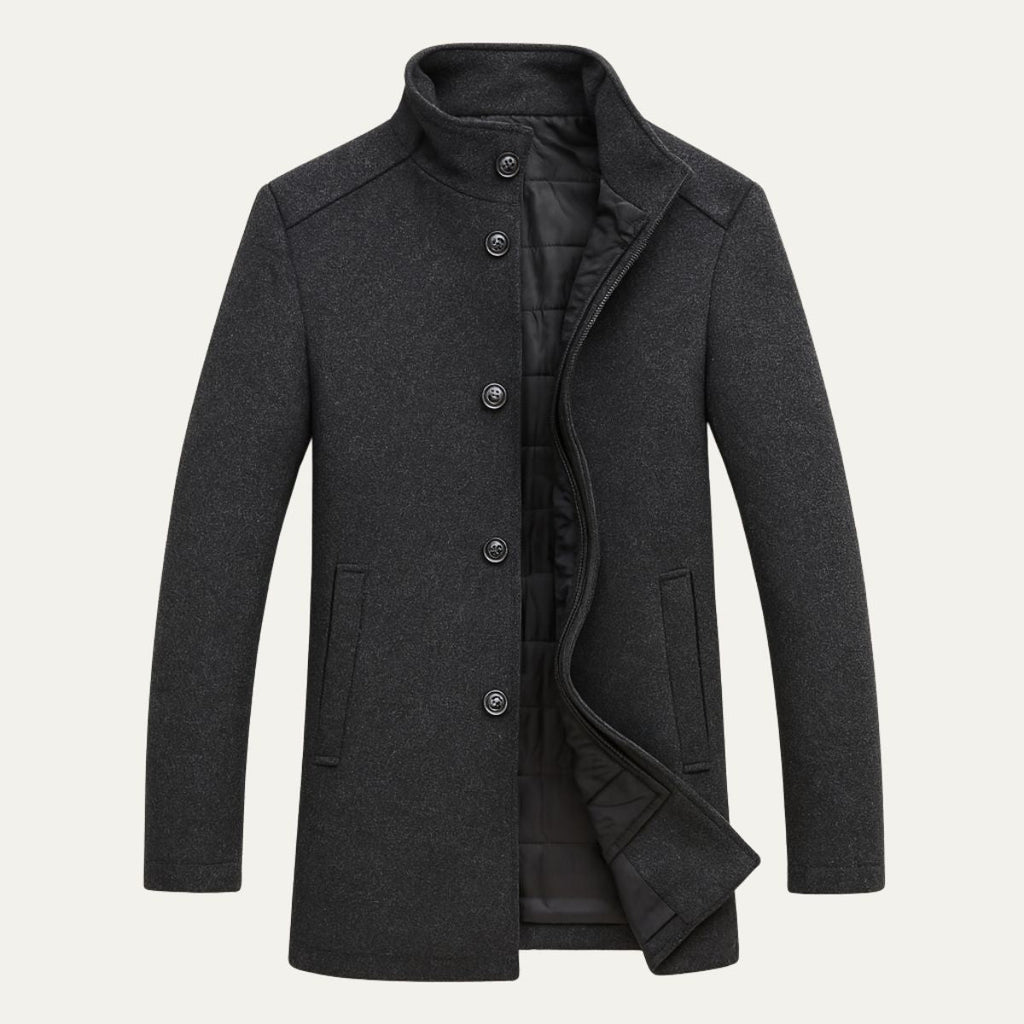Men's Premium Wool-Blend Winter Overcoat – Insulated Lining