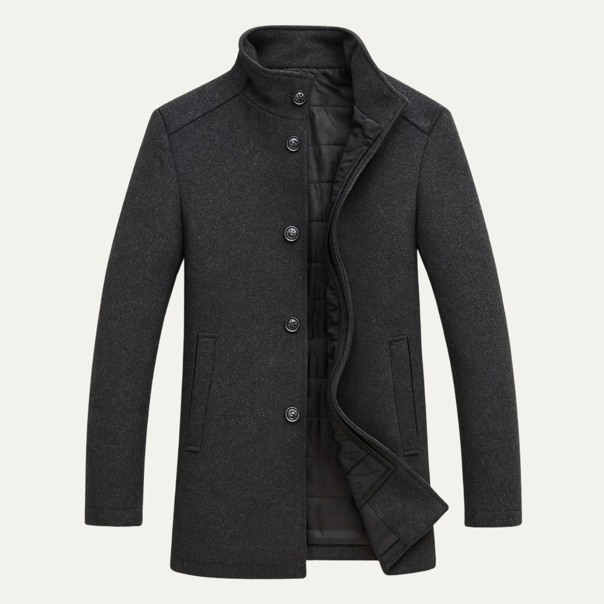 Men's Premium Wool-Blend Winter Overcoat – Insulated Lining
