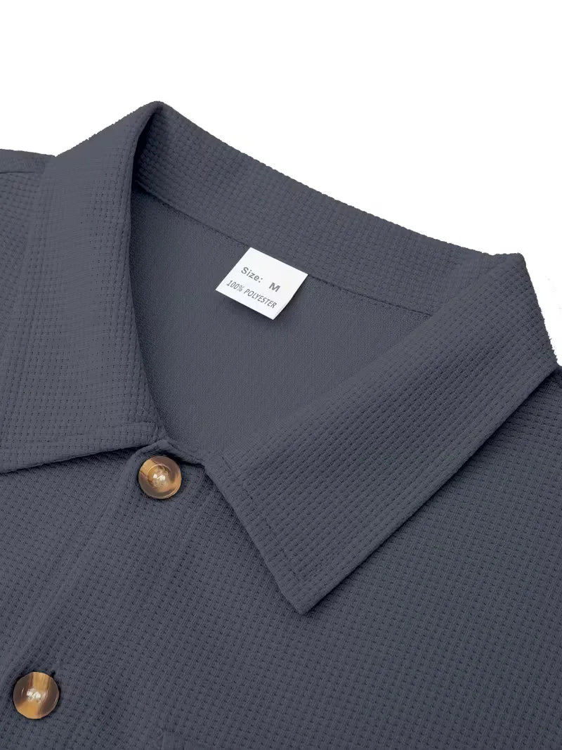 Men's Button-Up Bomber Jacket with Chest Pockets