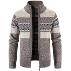 Men's Warm Knitted Zip-Up Jacket – Soft Stand-Collar Sweater