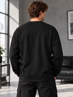 Men's Crew-Neck Longsleeve with Script Graphics – Six Colours