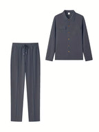 Men's Button-Up Bomber Jacket with Chest Pockets