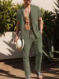 Men's Short Sleeve Shirt and Trousers Set