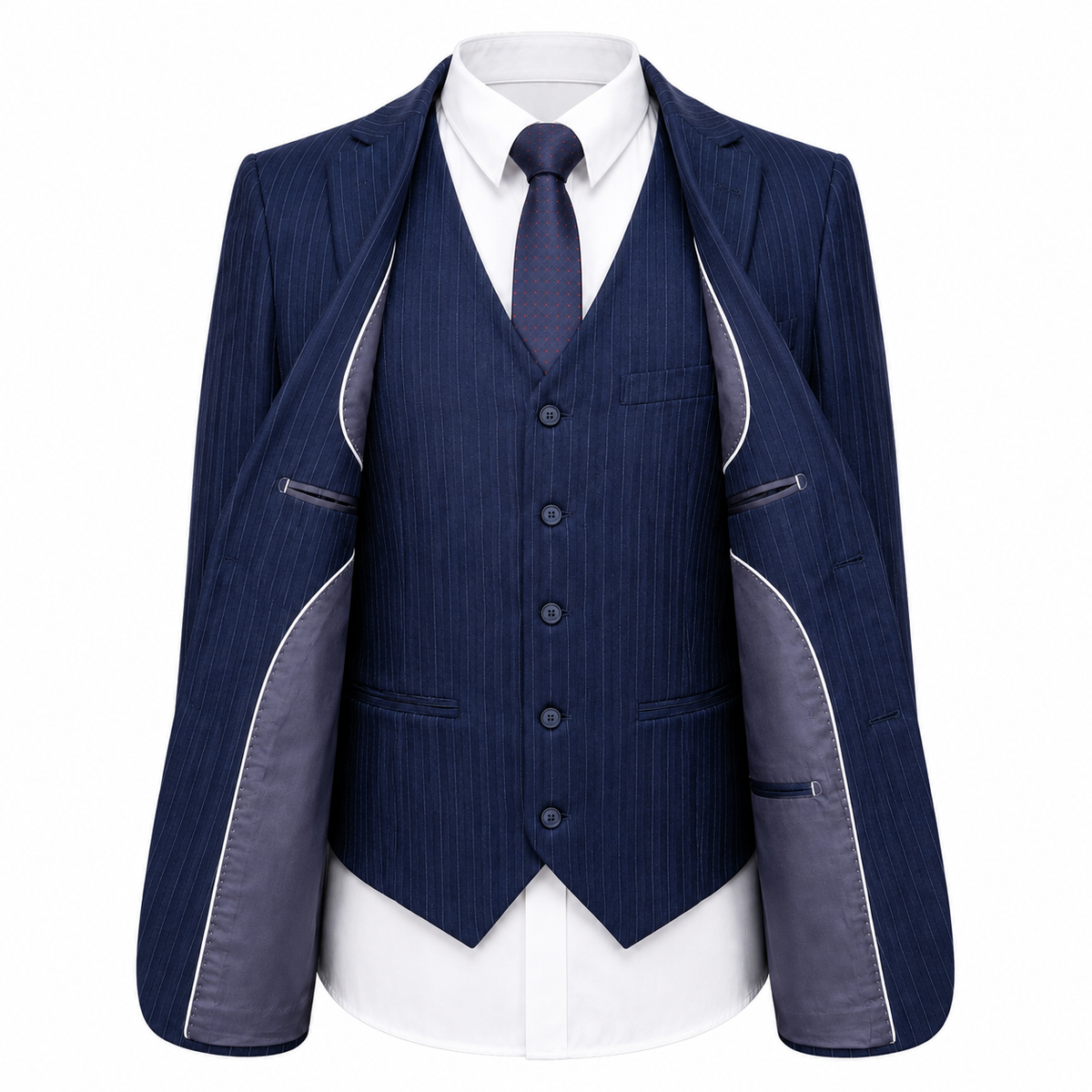 Men's Double-Breasted Tweed Three-Piece Suit
