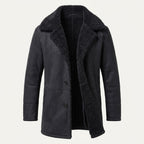 Men's Plush-Lined Longline Winter Coat – Warm Button-Front Layer